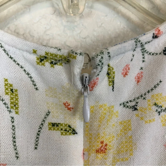 AND Puff-Sleeve Floral Straight Leg Jumpsuit Short Sleeve size 8 - Picture 10 of 15